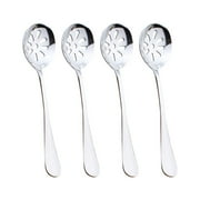 Qumonin 4 Pcs Stainless Steel Slotted Serving Spoons for Home Restaurant